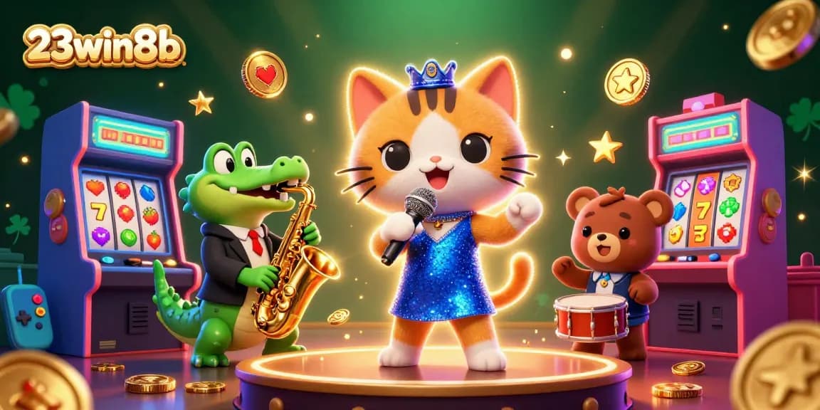 Engage in thrilling gameplay at 23win8b with iconic gaming characters and vibrant casino elements.