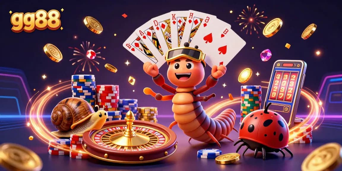 gg88 players enjoying vibrant casino excitement in a packed 3D illustration with engaging characters