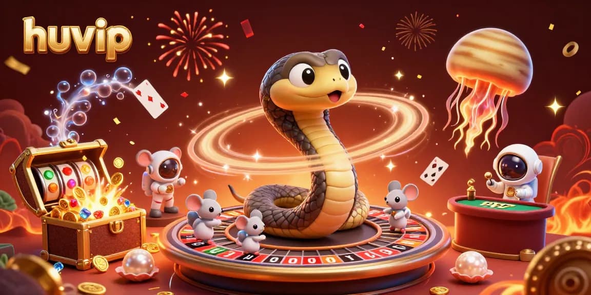 Experience the vibrant cosmos of huvip as astronaut mice bet on roulette-themed rings.
