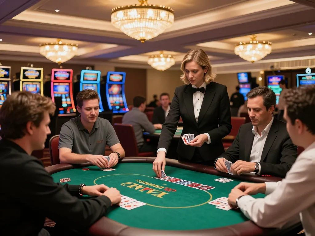 CỔNG GAME SUNWIN hosts a vibrant poker game with engaged players and an elegant casino setting.