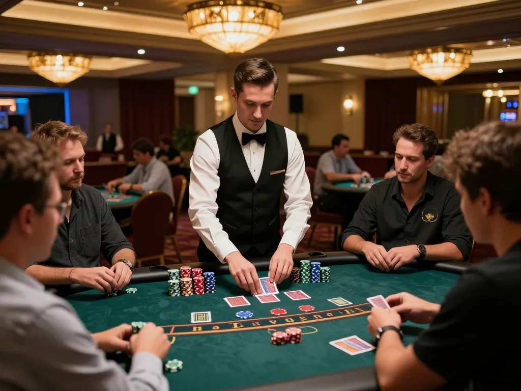 Experience the thrill of rokok88 super blackjack, with players intensely focusing on their cards and strategy.