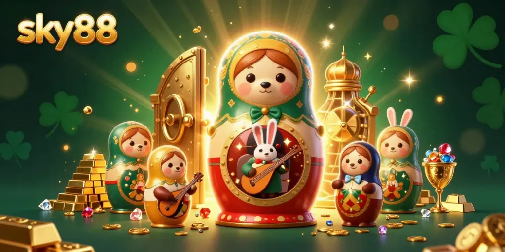 Sky88 offers an immersive online gaming experience with whimsical characters and rich casino elements.