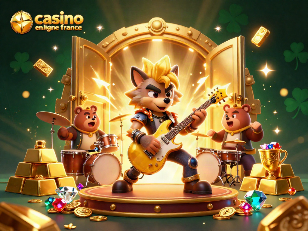 Jouez à casino en ligne france avec des jackpots et des jeux fascinants dans une illustration 3D vibrante.