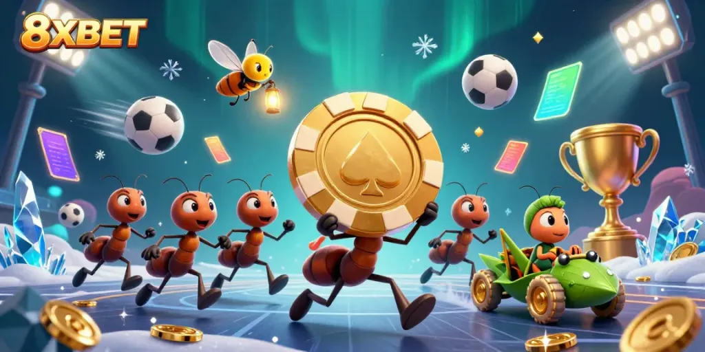 Experience the thrill of 8XBET with dynamic gambling action featuring fun casino elements.