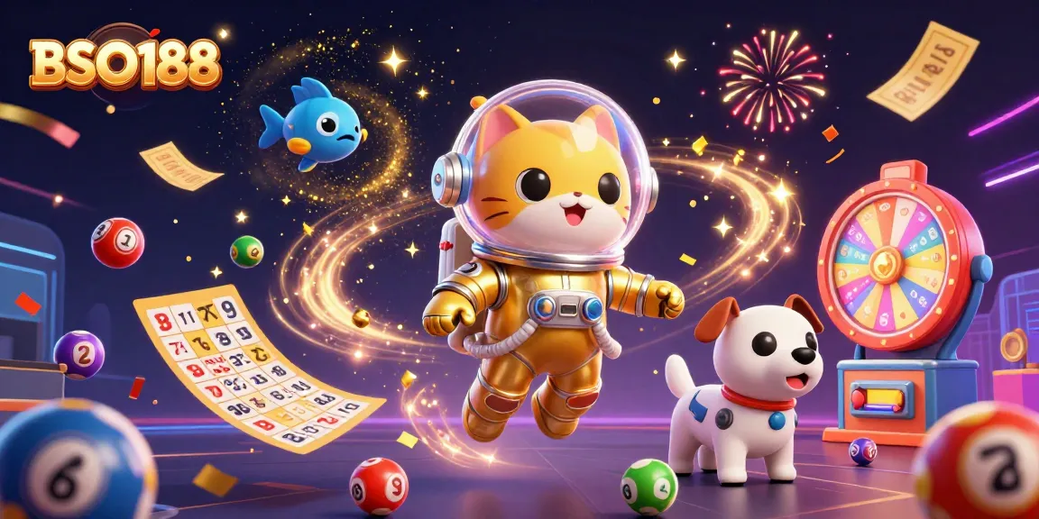 Engage with BSO188 through vibrant lottery action in a dynamic 3D casino scene.