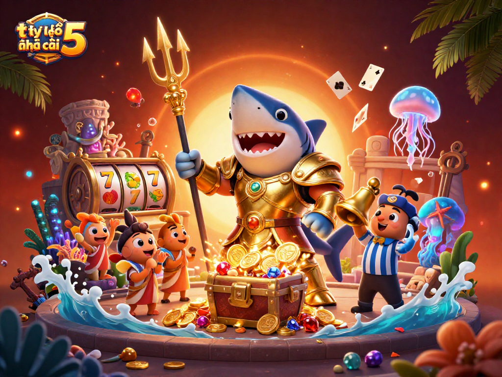 Experience lively gameplay with tỷ lệ kèo nhà cái 5 in this vibrant underwater casino scene.