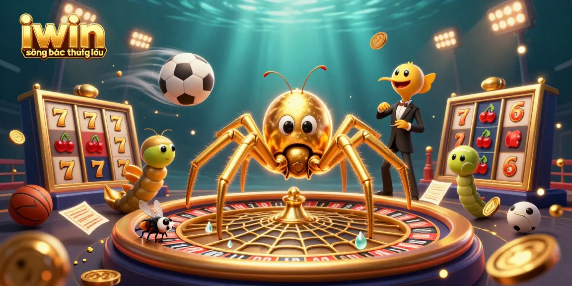 Engage in thrilling bets at iwin sòng bạc thượng lưu depicted with colorful casino elements.