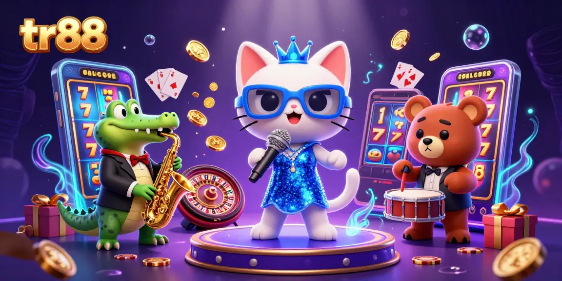 Engage with tr88's exciting gaming experience featuring vibrant characters and casino elements.