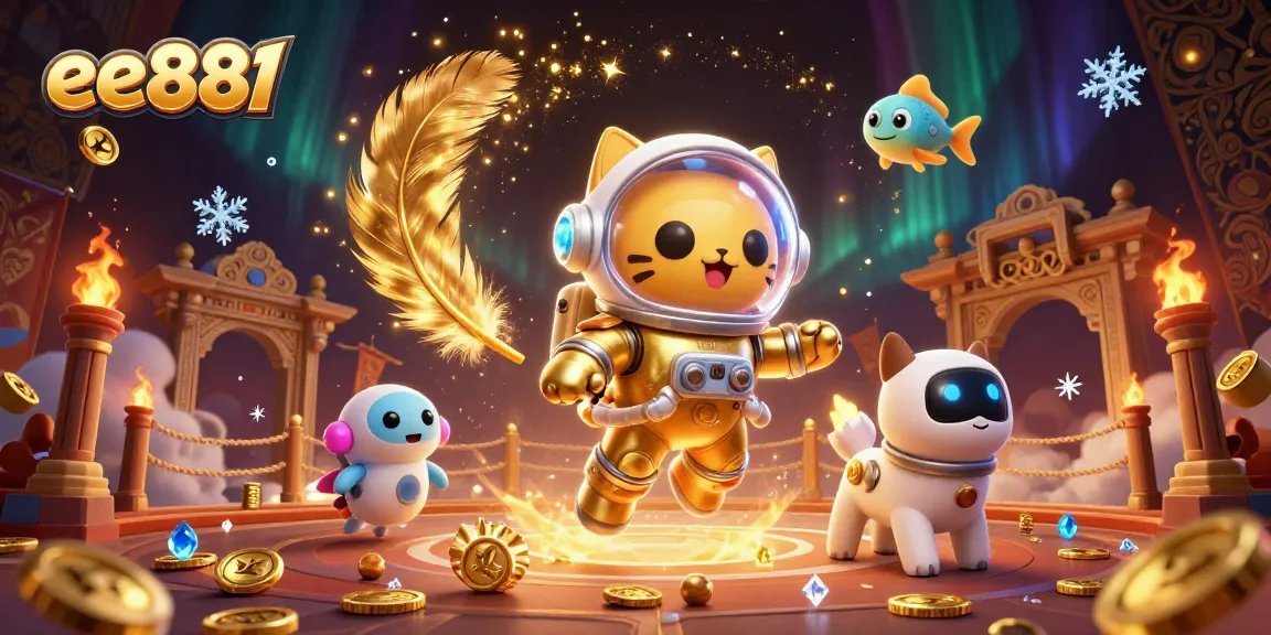 Experience thrilling fun at ee881 casino with golden space-themed gaming elements.