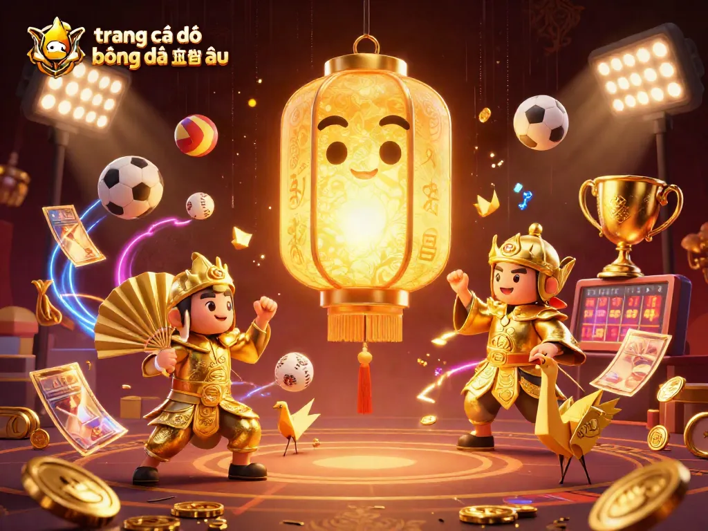 Trang cá độ bóng đá châu âu với linh hồn đèn vàng và bóng thể thao động.