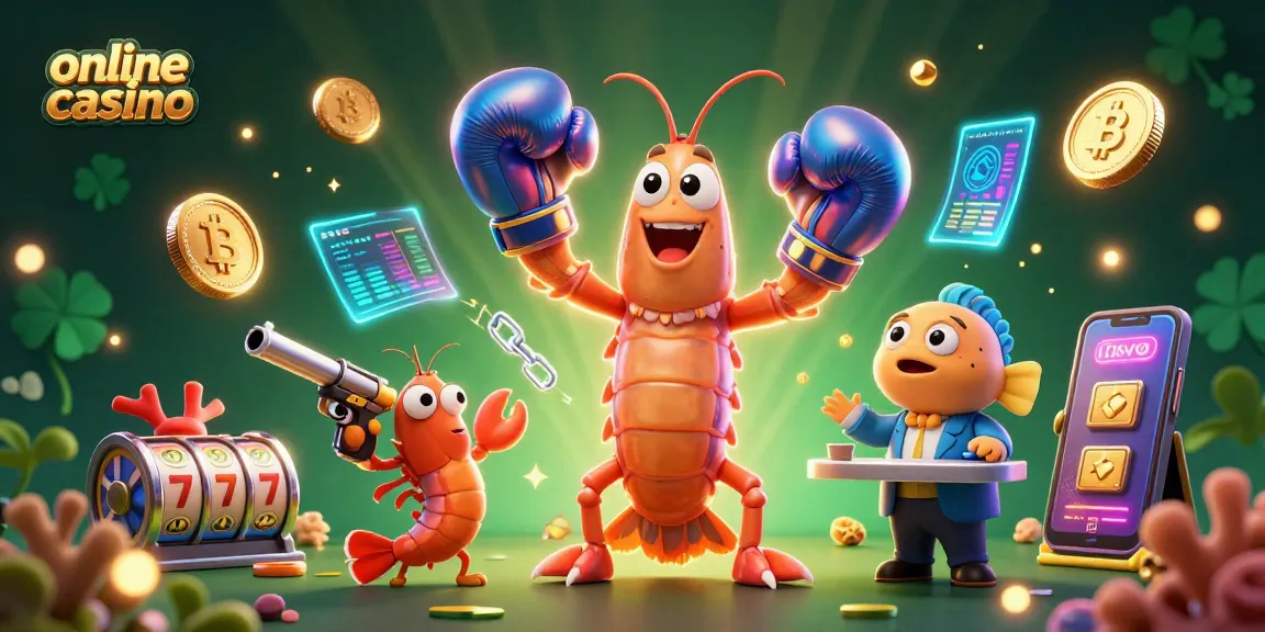 Experience thrilling online casino action with vibrant characters and crypto elements in motion.