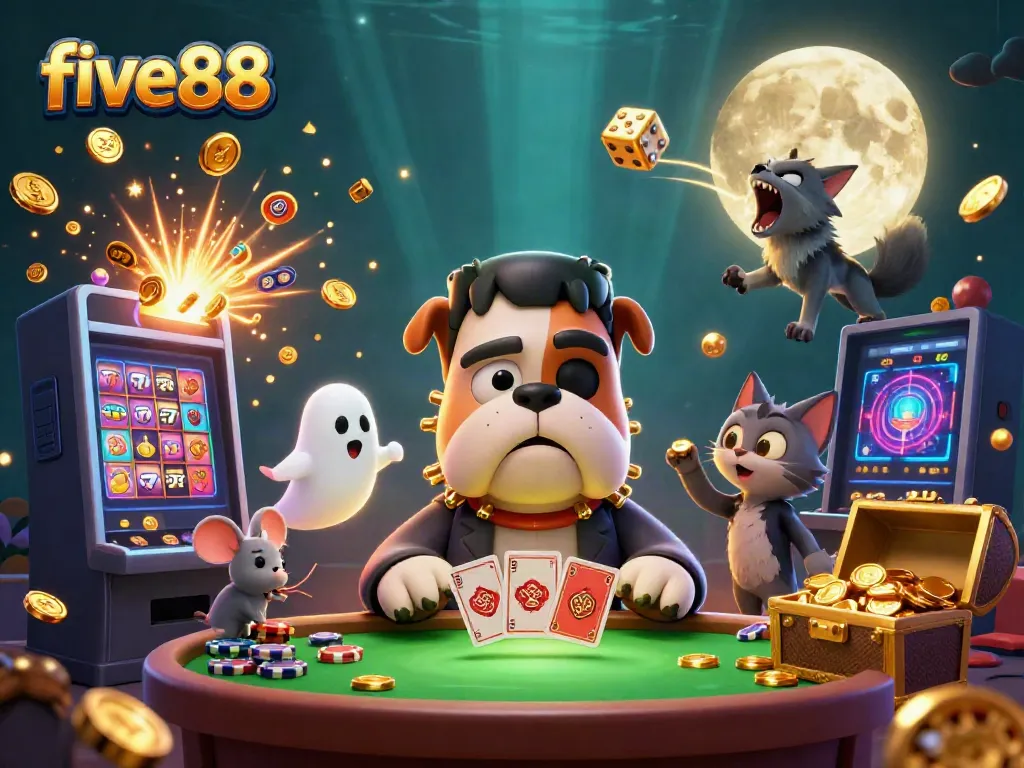 Join the fun at five88 with a playful monster dealer and thrilling casino elements.