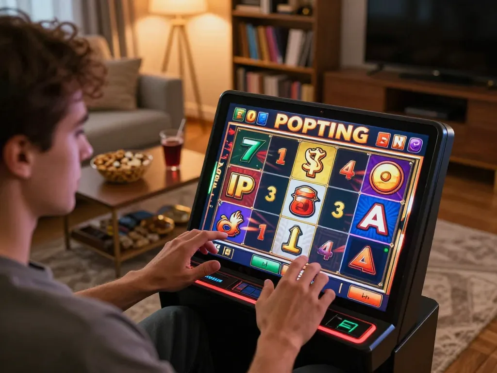 Spin the slots at hidobasketgoztepe with excitement in a cozy home gaming setup.