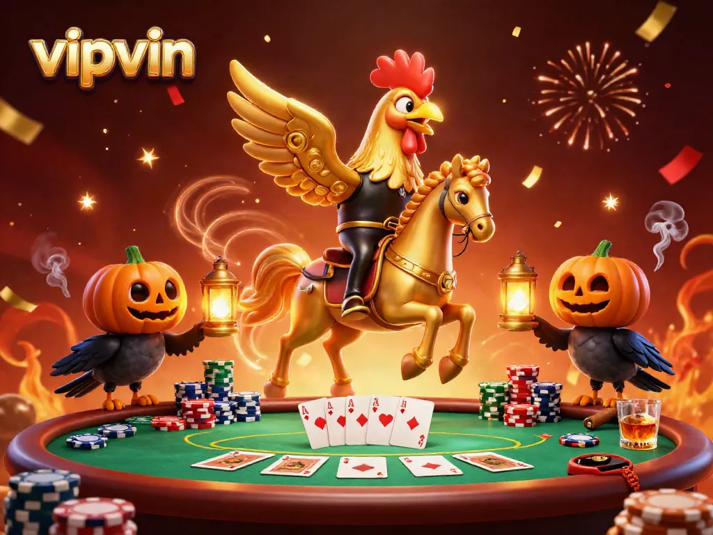 Engage in exciting wagering with the unforgettable golden rooster vipvin in a vibrant casino scene