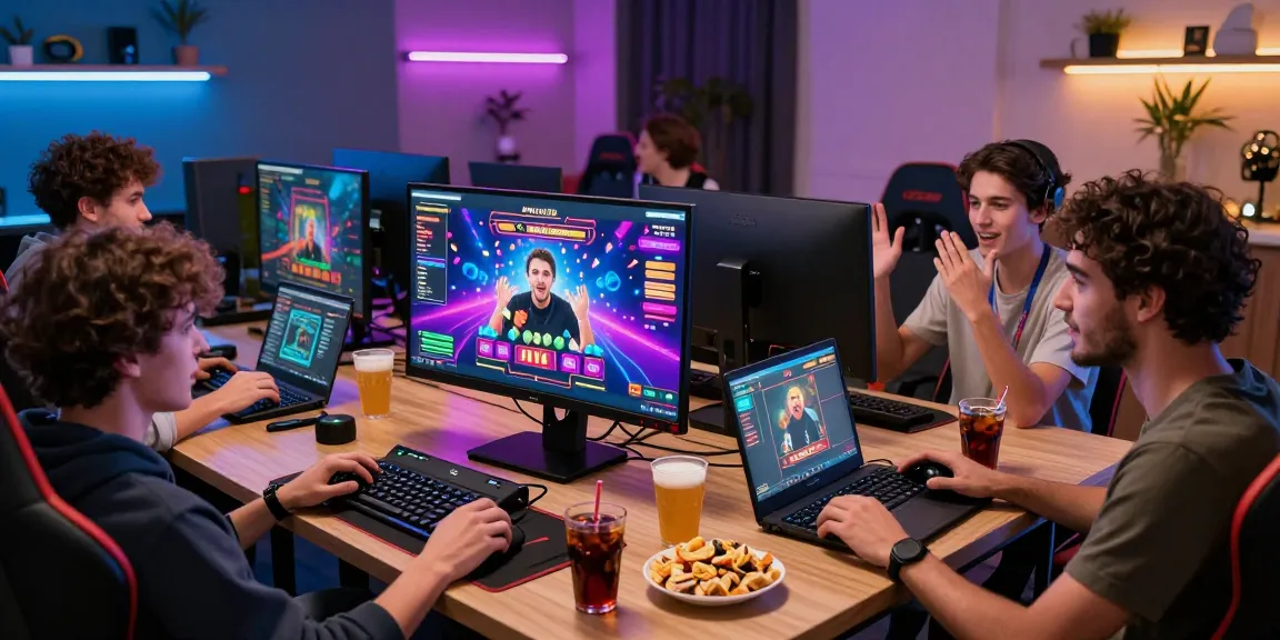 Exciting online gaming moment showcasing diverse friends playing on https://xx88.se.net/ with vibrant casino visuals and modern setup.