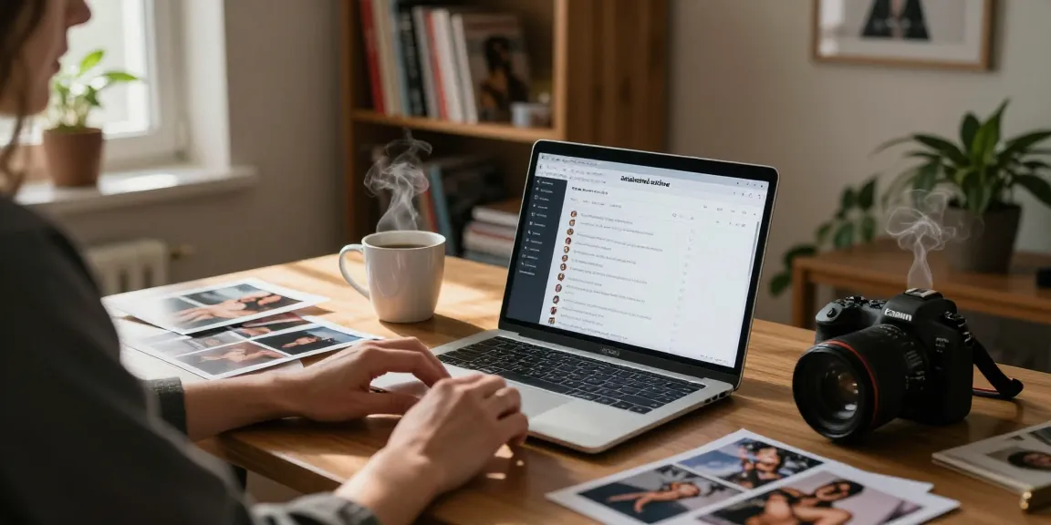 Engaging with the amaleaked archive in a cozy home office setup.