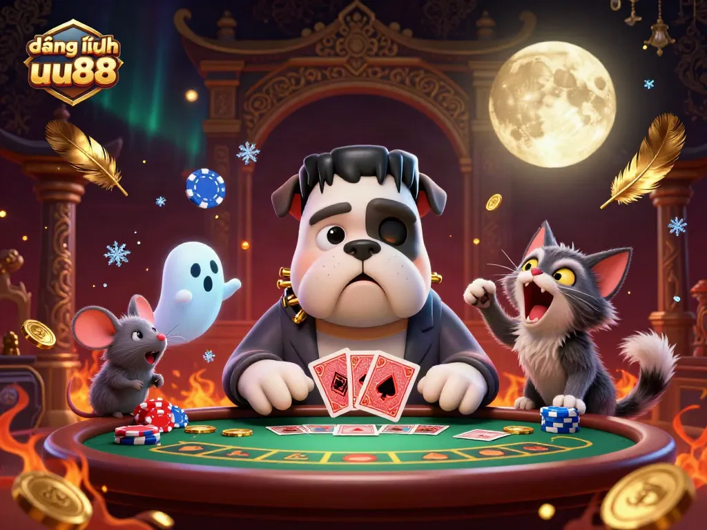 Join the thrilling action as you đăng nhập uu88 and explore a vibrant casino scene filled with playful characters and dynamic game elements.