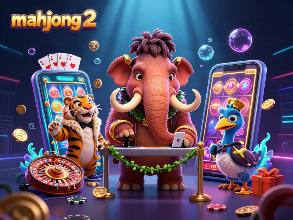 Experience exciting mahjong 2 gameplay in a vibrant casino scene with dynamic interactions and game elements.