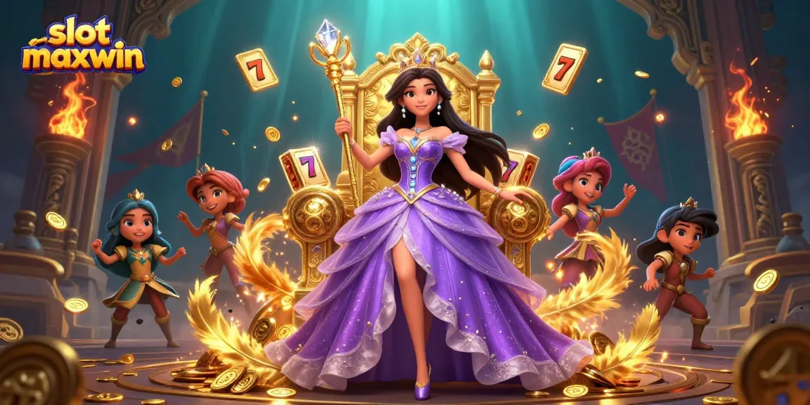 Experience the thrilling slot maxwin action in this vibrant 3D casino scene bursting with dynamic gaming elements.