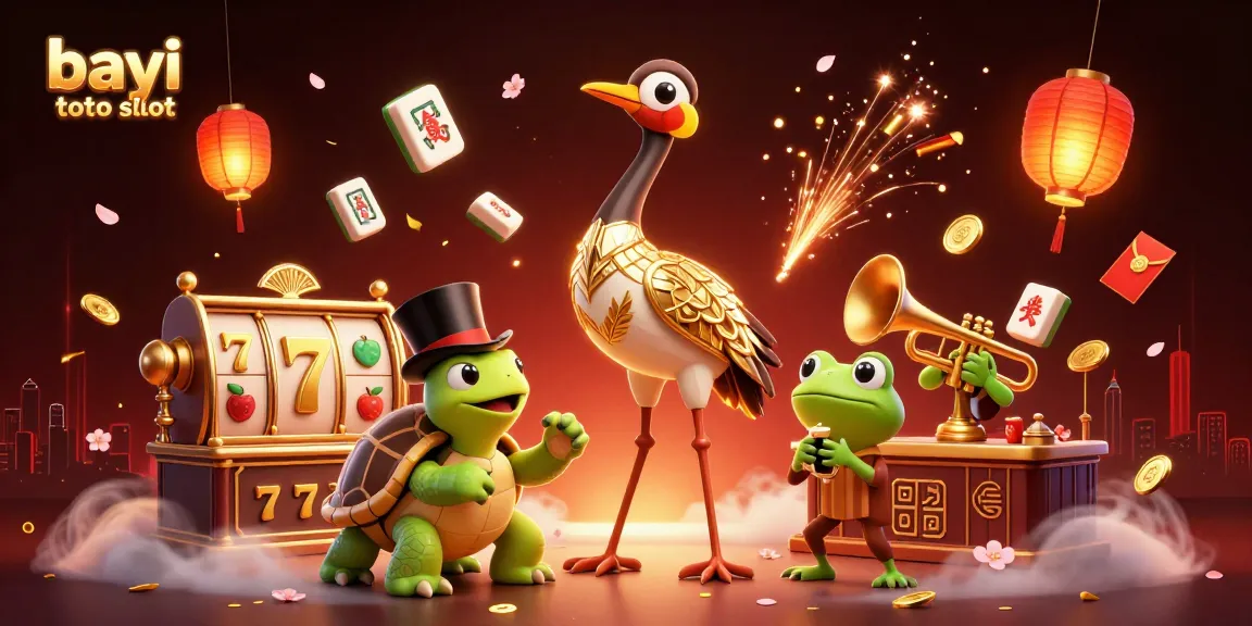 Experience the fun of bayi toto slot with an exciting 3D casino illustration featuring vibrant characters and symbols.
