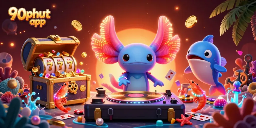 Experience thrilling gameplay with the 90phut app's vibrant underwater casino scene.