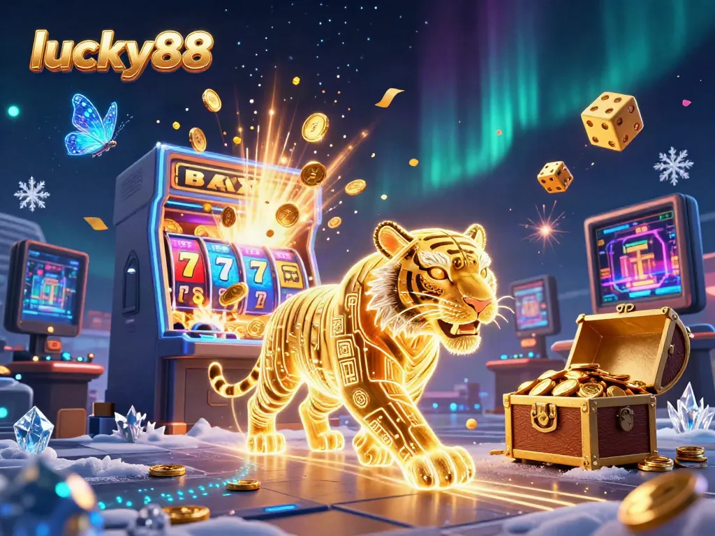 Experience the excitement of lucky88 in a vibrant digital casino with dazzling casino elements!