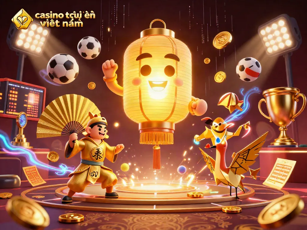 Tham gia casino trực tuyến việt nam với ảnh 3D sôi động và biểu tượng may mắn.