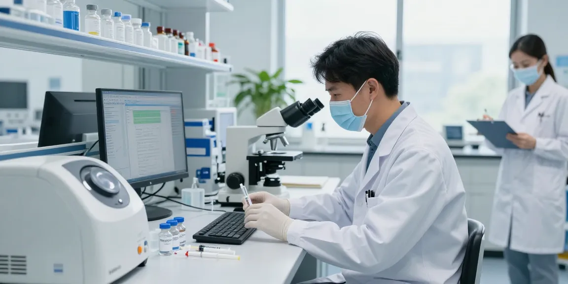 Professional scientist researching research-grade semaglutide Canada in a lab setting.
