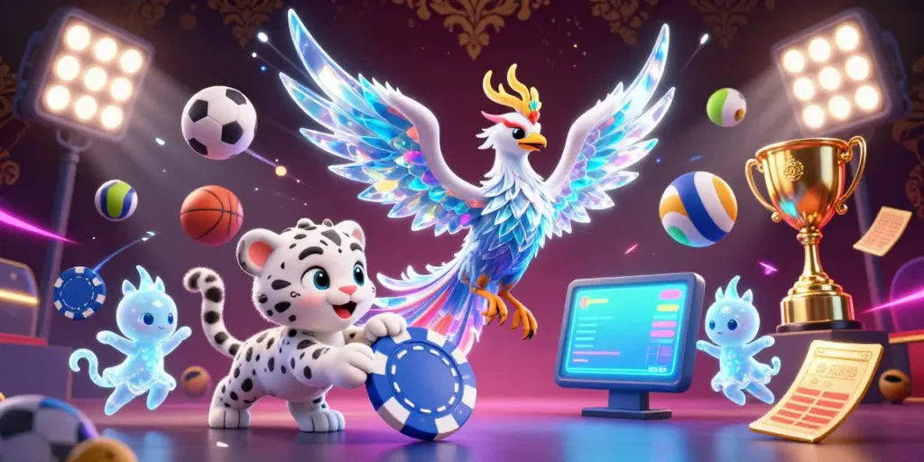Engage in epic gameplay at s666ae with vibrant 3D characters surrounded by dynamic sports elements.