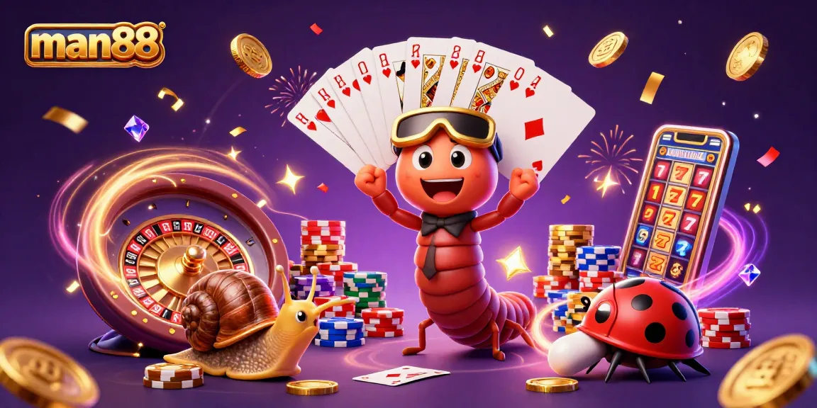 Join the excitement at man88 with vibrant casino characters and dazzling game elements.