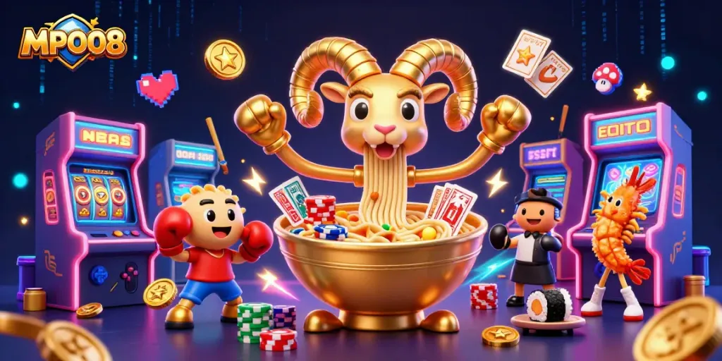 MPO08 offers thrilling gaming experiences with colorful slot machines, vibrant characters, and dynamic casino action.