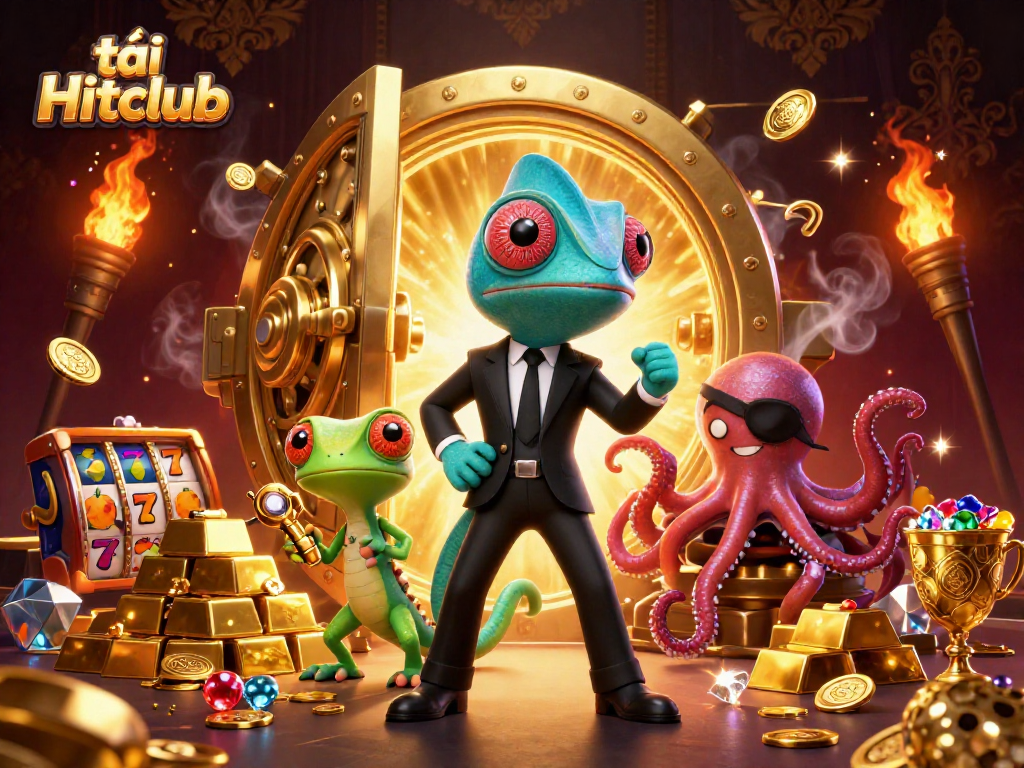 Engage with the exciting world of tải Hitclub showcasing vibrant casino action and colorful characters.